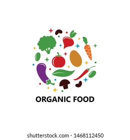 Organic Food Logo Template Design Vector, Emblem, Design Concept, Creative Symbol, Icon