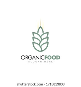 Organic Food Logo Vector Template Design Illustration