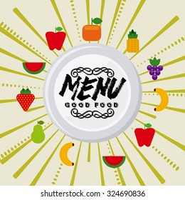 organic food menu design, vector illustration eps10 graphic 