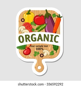 organic food menu design, vector illustration