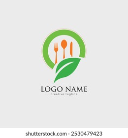 Organic food menu logo vector template