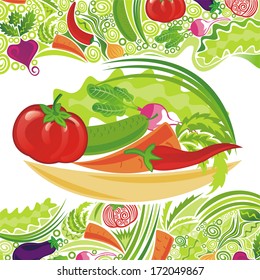 Organic food menu vector illustration