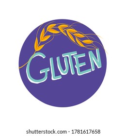 Organic food, natural product and farm freshicons and elements for food market. Vector illustration healthy life and premium quality food and drink promotion. Gluten.