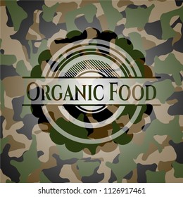 Organic Food on camo pattern