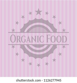 Organic Food pink emblem. Vintage.