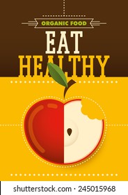 Organic food poster design. Vector illustration.