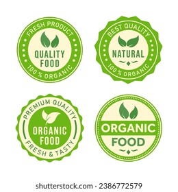 Organic food product label collection set design