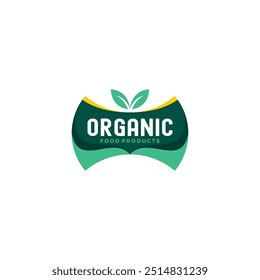 Organic Food Products Label Logo Vetor