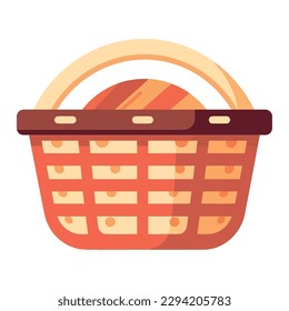 Organic food in shopping basket with handle isolated