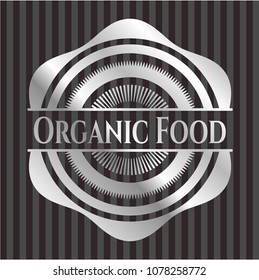  Organic Food silver shiny emblem