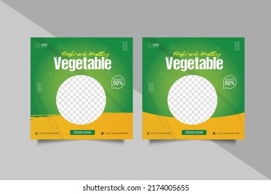 Organic Food Social Media Banner Post Template