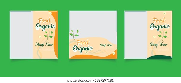 organic food social media post template