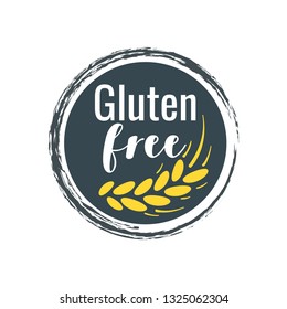 Organic food sticker. Badge vector template isolated on white background.
