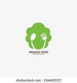 Organic Food Vector icons. Vegetarian Logo Template Design. Natural food Logo. Green food icon