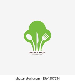 Organic Food Vector icons. Vegetarian Logo Template Design. Natural food Logo. Green food icon