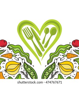 Organic food. Vector illustration.