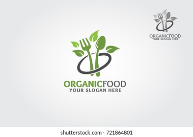 Vorlage für das Logo für kreative Bio-Lebensmittel Vektorlogo-Illustration.