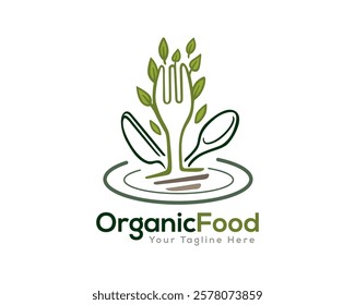 organic food vegan logo design template illustration inspiration