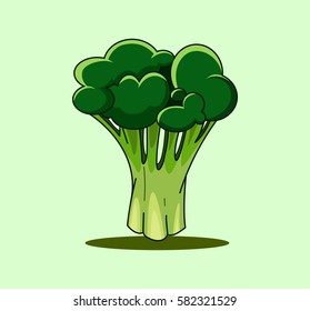 Organic Food Vegetable Vector Illustration - Broccoli
