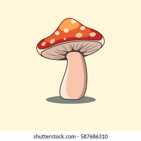Organic Food Vegetable Vector Illustration - Mushroom