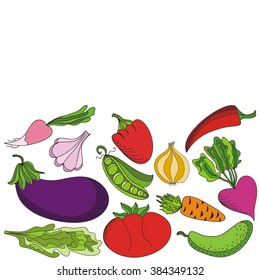 Organic food vegetables vector illustration
