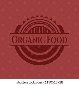 Organic Food vintage red emblem