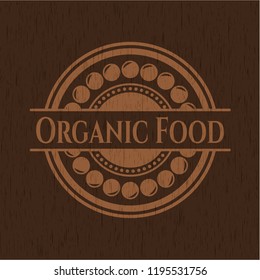 Organic Food wood icon or emblem