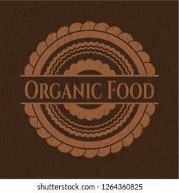 Organic Food wooden emblem