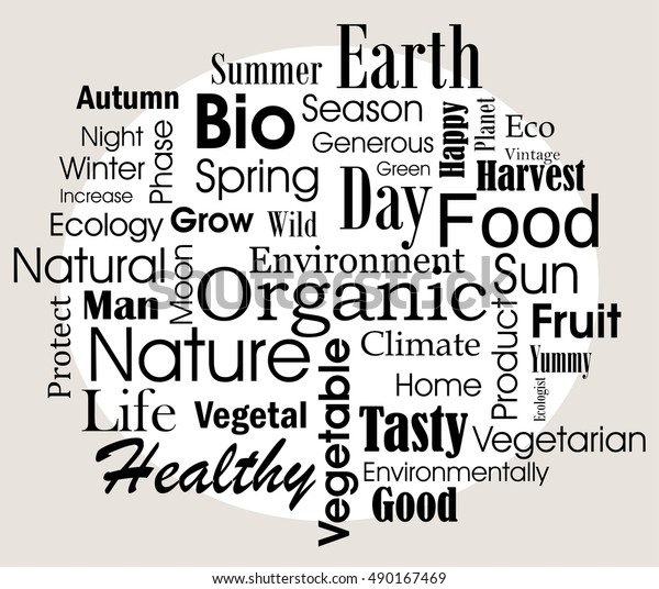 Organic Food Word Cloud Concept Illustration Stock Vector Royalty Free