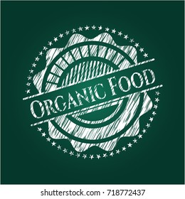Organic Food written with chalkboard texture