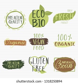 Organic food,Eco products label collection.