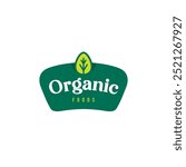 Organic Foods Label Logo Design. Organic Vector