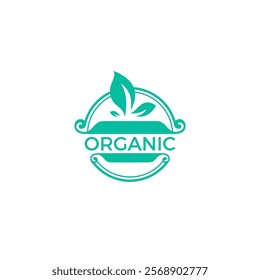 Organic Foods Label Logo Design. Organic Vector