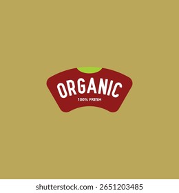 Organic Foods Label Logo Design. Organic 100 percent fresh food logo
