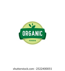 Modelo De Logotipo Do Rótulo De Alimentos Biológicos. Ícone Natureza