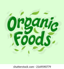 Organic foods wordmark logo concept. Custom typography logo text