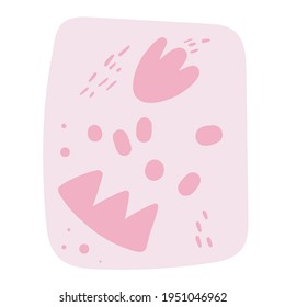 Organic forms. Cute abstract background with copy space, for social media stories, branding, banner. Pink mockups hand drawn Wedding invitation, Valentine's Day, vector doodle.