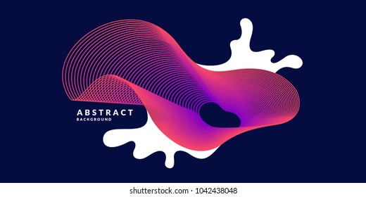 Organic forms with dynamic waves and lines on a dark background. Vector illustration.