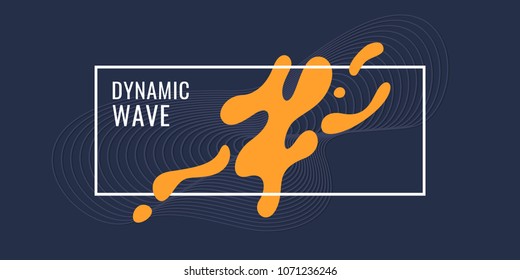 Organic forms with dynamic waves and lines on a dark background. Vector illustration.