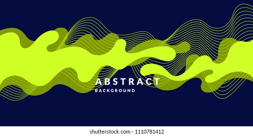 Organic forms with dynamic waves and lines on a dark background. Vector illustration.
