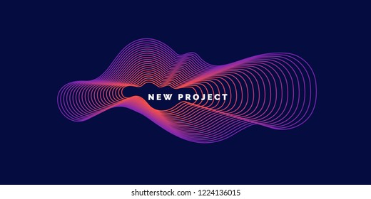 Organic forms with dynamic waves and lines on a dark background. Vector illustration.