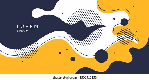 Organic forms with dynamic waves and lines. Vector illustration.