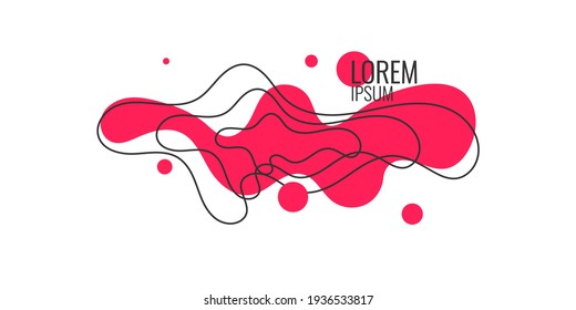 Organic forms with dynamic waves and lines on light background. Vector illustration.