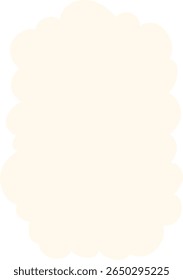 Organic frame design with rounded cloudy borders in creamy color, suitable for label backgrounds, creative crafts, or minimalist visual accents.