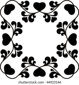 Organic frame with hearts, one color