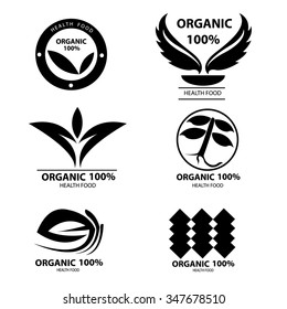 Organic frame, Vector Eco Stamps, Banners and Labels. Eco Style.