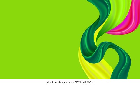Organic free form shape abstract green wave vector background