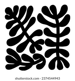 Organic freeform shapes, floral pattern motive in bauhaus style