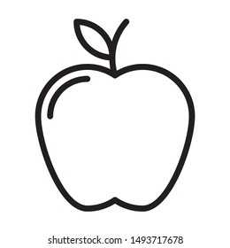 Organic Fresh Apple Vector Line Icon