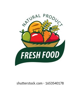 Organic Fresh Product. Vector logo.Farm Fresh badge illustration. Organic product sticker. Farmers Market emblem